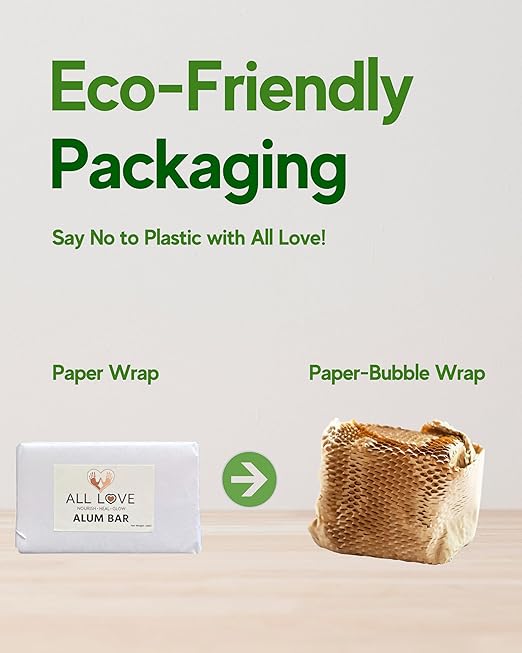 All Love Handcrafted Premium Alum Stone Bar (Fitkari) - 100gm 100% Natural | Fitkari Stone for Skin Tightening & Water Purification | Crystal White Alum Bar for Underarms & Shaving| Pure, Long-Lasting Aftershave & Deodorant Block