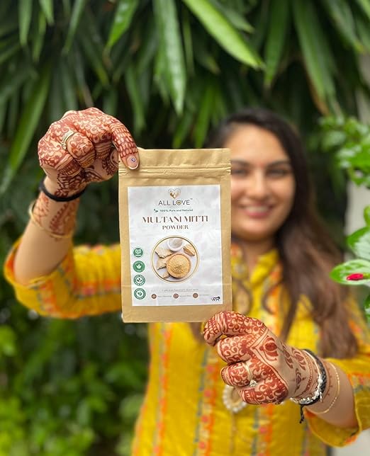 All Love Premium Multani Mitti Clay Powder, Triple Filtered Natural Face Hair Body Mask, Mineral-Rich Beauty Treatment -Pack of 125gm X 2 (250 gm)