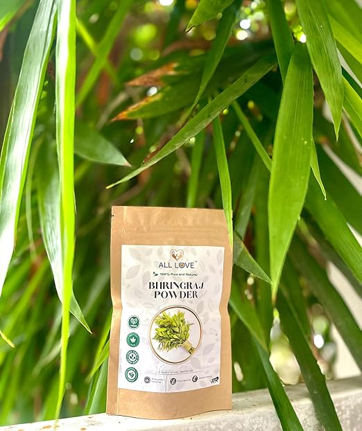 All Love Bhringraj Powder for Hair and Skin Care, Natural Herb for Hair Growth and Scalp Treatment